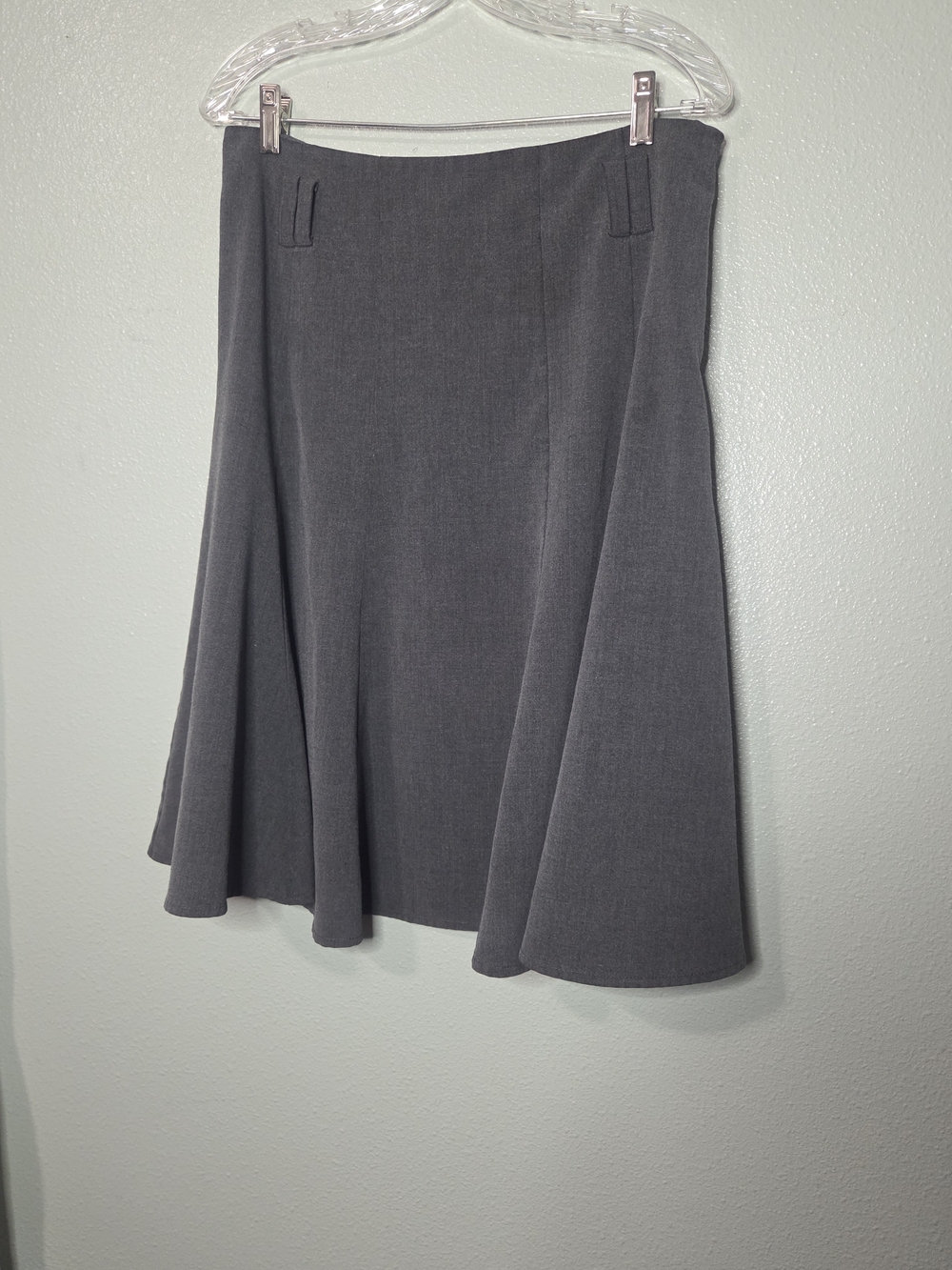 Dressbarn Womans Gray Paneled A-Line Flare Career Skirt - Size 10 - Picture 4 of 8